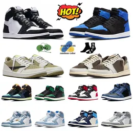 Jumpman 1 Basketball Shoes Jorden1 Royal Redaged Men Jordas1 Women Scotts Golf Olive Travelers True Retro Sports Shomfes White Sneakers 1S Lostfound Travis