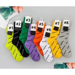 Men'S Socks Designer Mens Fashion Sport Rainbow Long Mid-Tube Cotton Breathable Alphabet Men Women Drop Delivery Apparel Underwear Otjpq