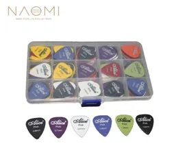 Naomi palhetas para guitarra, 100 peças, palhetas para guitarra elétrica acústica, palhetas diversas de 6 espessuras, caixa de palhetas, peças, acessórios, new6548209