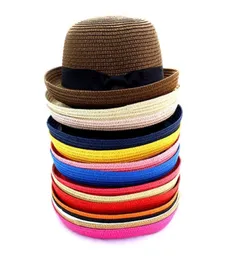 Plaj Straw Hat Panama Avrupa ve Amerikan Yaz Dokuma Bowknot Güneş Koruyucu Kadın Açık Dome Güneş Hats8926865