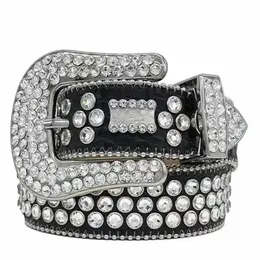 2022 Cintura Bb firmata Cintura Simon per uomo e donna Cintura con diamanti scintillanti in nero medio nero blu bianco multicolore con scintillante 288E