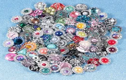 전체 50pcslot 혼합 금속 18mm 스냅 버튼 보석 금속 Rhinestone Snap Button Marms for Diy Jewelry2257015