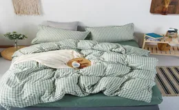 Sängkläder set Kotudeavy Brown Plaid täcke täckning 220x240 kudde 3PCSBEDDING SET150x200 quilt täckning av täcke täcke lakan 4899822