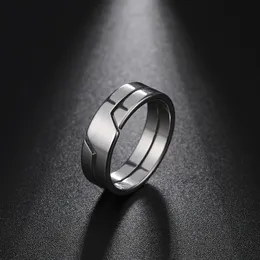 Wedding Rings Fashion Simple Stainless Steel Couple Ring for Men Women Casual Finger Rings Jewelry Engagement Anniversary Gift 231208