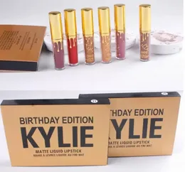 Lip Gloss 6 набор блесков для губ Kylie make up с антипригарным покрытием, золотая не выцветает, увлажняющая матовая жидкая помада, корейский оттенок 231211
