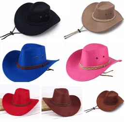 Western Unisex Kovboy Şapkalar Erkekler Retro Sun Visor Knight Hat Cowgirl Geniş Kötü Şapkalar Yaz Açık Turizm Meşabı LLA8332542484