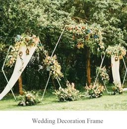 New Wedding Props Hexagonal Arch Wedding Rhombus Iron Wrought Arch Shelf Stage Decoration Background Decorative Flowers Frame8084587