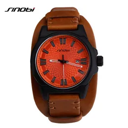 SINOBI Marca Sport Wirstwatch Relogio Masculino Maschi Cinturino in pelle Orologi Causale Orologio al quarzo giapponese Orologio militare da uomoS304U