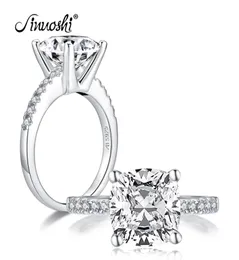 Ainuoshi Fashion 925 Sterling Silver 325 CARAT CUSHION CUT ANGAGEGING RING Simulerade Diamond Wedding Silver Ring Smyckesgåvor Y23052960