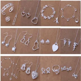 مع رقم التتبع الجديد للأزياء المجوهرات الساحرة للسيدات 925 Silver 12 Mix Jewelry Set 1460205U