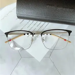 High-quality Star BE1332-D designer Eeybrow big-rim Men Glasses 56-17-145 contrasted plaid semi-rim for prescription glasses fulls318O