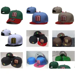 Ball Caps Meksika Beyzbol Basketbol Futbol Hayranları Snapbacks Hats Özelleştirilmiş Tüm Takımlar Snapback Hip Hop Sports Mix Sipariş DHJM3