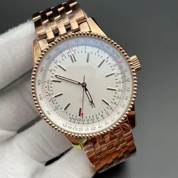 Herren-Luxusuhr 007 Uhr Herrenuhren hochwertige 46-mm-Roségold-Lederarmband mit automatischem mechanischem Uhrwerk Armbanduhren Herrenuhr 5ATM wasserdichte Uhren