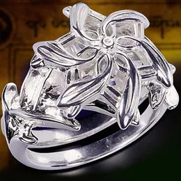 نساء مجوهرات فاخرة 100 ٪ حقيقية 925 Soild Soild Sterling Silver Rings Lotr the Galadriel Nenya Zircon Ennagement Band Ring284H