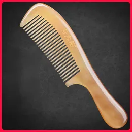 Escovas de cabelo natural ovelha chifre pente sem estática artesanal fino dente pentes de cabelo profissional desembaraçar pente de massagem 231211