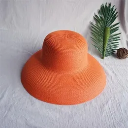 Vintage Sunshade Hat Ladies Pure Color Hepburn Style Holiday 5658cm Elegant Temperament Summer Fashion High Quality Straw Hat 2205280L