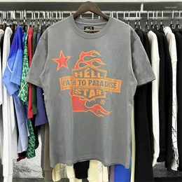 Męskie koszulki hellstar t crack wydrukowane letnie koszulki piekielne T-shirt mężczyzn Kobiety Wysokiej jakości 08 Logo Hell Star Shirt High Street Hip-Hop Tops TEE 70