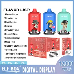 China factory Wholesale I Wape Electric Pen Hookah Empty Rechargeable Pod ELF BOX 12000 Puffs Custom Vaporizer Puff Plus Pod Disposable Pen 25ml vape pen 9k 12k 14k 15k