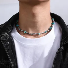 سلاسل Sindlan 1PC Westerncowboy Pearl Choker Necklace for Men Fintage Stone Fashion Male Male in Jewelry Colbre Hombre