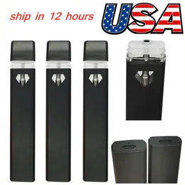 USA STOCK 1.0ml Penna Vape usa e getta Ricaricabile E Sigarette 280mah Batteria Vuota Penne Vaporizzatore Cartuccia Scatola Imballaggio Personalizzato Disponibile D7 200 PZ / LOTTO