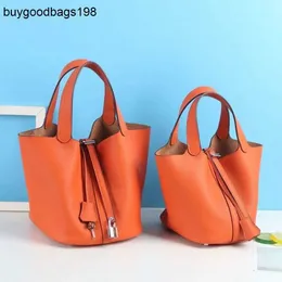 Luxury Picotins Bags Womens Handbags Aifei White Bag for Women 2023 New Niche Design Genuine Leather Lychee Grain Bucket Cabbage Basket Handbag Have Logo