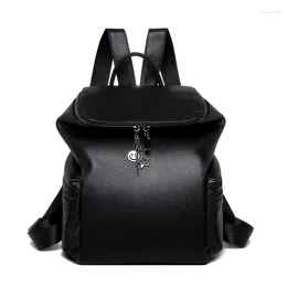 School Bags Fashion Alligator Cowhide Skin Leather Women Backpack High Quality Female Student Bag Girl Brand Casual Travel
