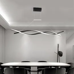 Lampadario a sospensione moderno per ufficio Sala da pranzo Cucina Onda in alluminio Lustre Avize Lampadario moderno Apparecchi di illuminazione291K