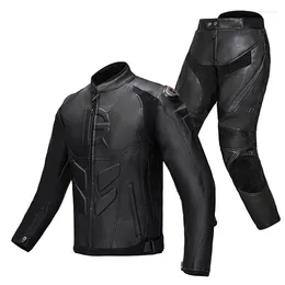 Racing Sets Winter Suit Drop-Resistant Cycling Pants Knight Windproof Men's And Women's Motorcycle Leather Coat
