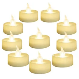 SXI 24 Pezzi Bianco Caldo Batteria LED Tea Lights Senza Fiamma Tremolante Tealight Dia 1 4 Candela Finta Elettrica per Matrimonio Votivo 2403