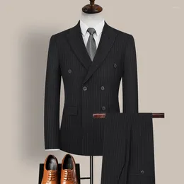 Trajes para hombre, vestido de boda para novio hecho a medida, chaqueta, pantalones, pantalones clásicos de negocios de gama alta, SA04-65999