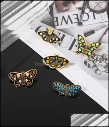 Pinos broches jóias série inseto europeu borboleta traça forma broche pino feminino liga animal esmalte roupas crachá acessórios b4866100