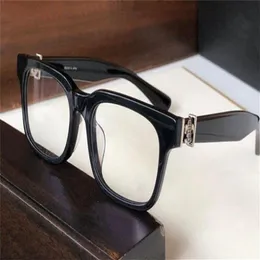 модные мужские оптические очки 8054 классическая квадратная оправа с кожаной коробкой ретро простой стиль дизайн HD прозрачные линзы высшего качества322q