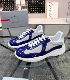 Design de luxo americas cup malha tênis sapatos masculinos respirável esportes ao ar livre linea rossa corredor único tecidos técnicos treinador leve