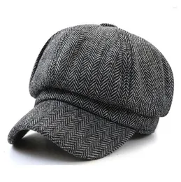 Береты Wuaumx 2022, саржевая кепка Sboy для мужчин и женщин, осенняя твидовая восьмиугольная шляпа, винтажные детективные шапки в стиле ретро, бейсболки Chape6635016
