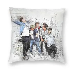 Cushiondecoratif Yastık One Direction Boy Band Yastık Kapak 45x45 Ev Dekoratif 3D Baskı Ünlü Birleşik Krallık At CA1159628