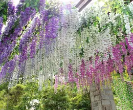 2017 Silk Flower Flower Flower Wisteria Vine Rattan for Valentine039S Day Home Garden El Wedding Decoration3256826