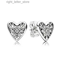 Stud Authentic 925 Sterling Silver Hearts of Winter Fashion Stud Earrings For Women Gift DIY Jewelry YQ231211