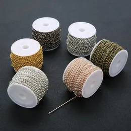 10 yards Rolle Breite 2mm Metall Kugel Perlen Ketten Halskette Eisen Rose Gold Silber Bronze Schwarz Kette Erkenntnisse für DIY Schmuck Machen2780