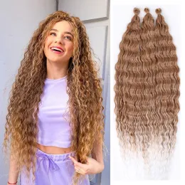 32 Inch Long Deep Wave Bulk Hair Ocean Wave Croceht Hiar Deep Twist Baiding Hair Ombre Wavy Braiding Hair Extension