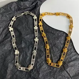 21SS neue B-Buchstabe Männer und Frauen Spleißen Titan Stahl Kette Halskette Hip Hop Street Fashion Luxus Schmuck Accesso3040