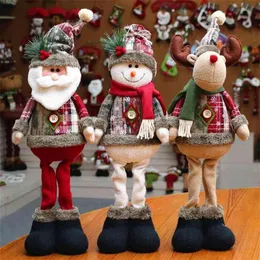 Christmas Tree Decor Year Ornament Reindeer Snowman Santa Claus Standing Doll Home Decoration Merry Height 48cm 210911199f