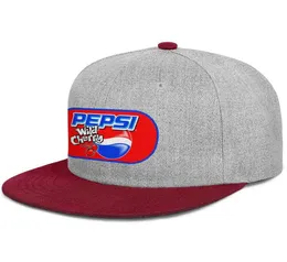 Pepsi logo ciliegia selvatica Berretto da baseball unisex a tesa piatta vuoto personalizzato Cappelli da camionista Pepsi Cola blu e bianco I039m a Aholic M7240146