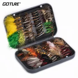 Baits Lures Goture 76pcs set Fly Fishing for Trout Salmon Dry Wet Nymph Streamer Flies Bait Tackles Accessories 231211