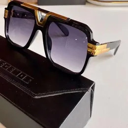 Legends 664 Sonnenbrille Schwarz Gold Grau Verlaufsgläser 58mm Herren Quadratische Sonnenbrille Brille Sonnenschutz mit box231o