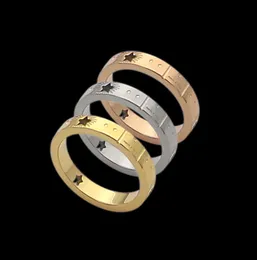 Haute Qualité Femmes Designer Amour Anneaux Or Argent Rose Couleurs Version Étroite G Lettre Titane Acier Bague De Fiançailles De Mode Jewe3153070