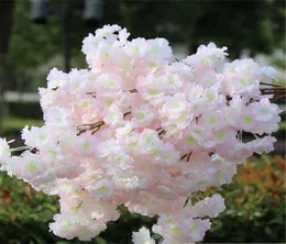 EcoFriendly Artificiale Fiore di Ciliegio Ramo Falso Sakura Fiore Stelo più teste di fiori 12 Colori per la Cerimonia Nuziale Sakura Albero Decoratio6046611