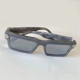 Solglasögon Joy White Grey Marble Silver Mirror Lenses 1403 Herr Sun Gglasses des de Soleil med Box Mens Solglasögon Brand340T