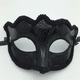 Maschere di Venezia nere Maschera per feste in maschera Regalo di Natale Mardi Gras Costume da uomo Maschera da ballo per donna con frange in pizzo sexy G563265Y