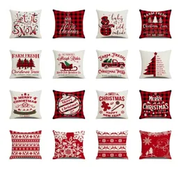 Christmas lattice Pillow Case linen 4545cm pillow cover home Textiles sofa cushion cover office Christmas decorations T2I527647891621