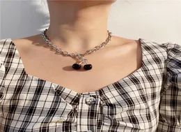 3D Rosso Nero Carino Ciliegia Girocollo Collane Carino Frutta Collana con ciondolo in oro Fascino Gioielli Harajuku Regalo per le donne Ragazze3881243